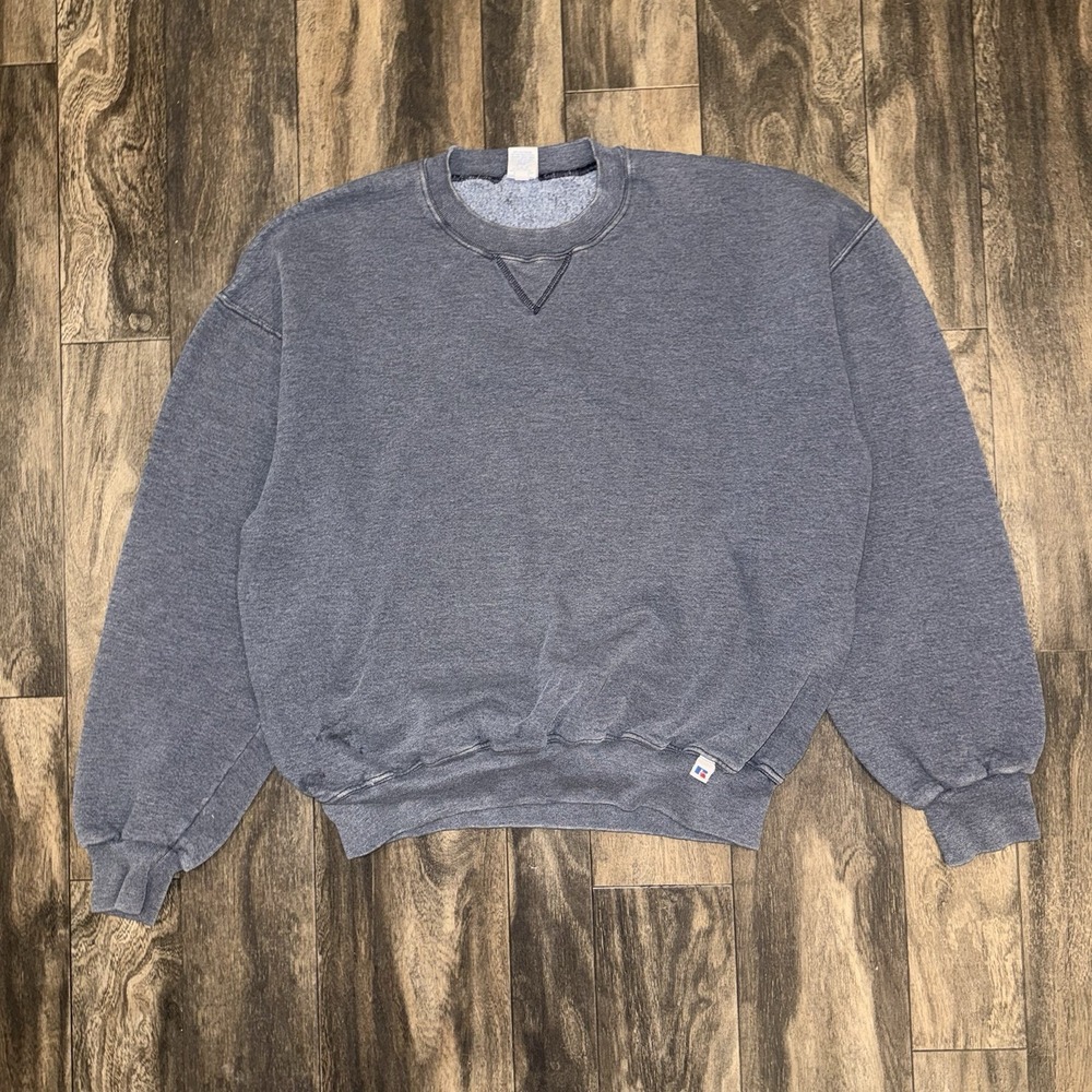 Vintage Russell Athletics Crewneck Pullover Sweatshirt Men's XLT Faded Blue